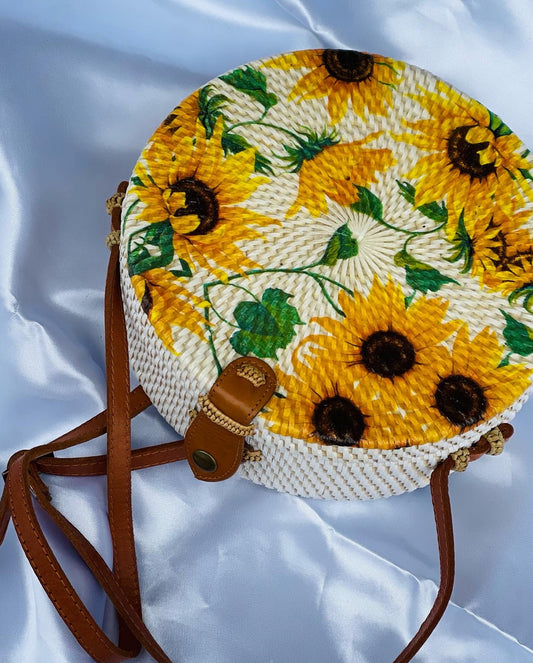 White Rattan - Sunflowers - STRAWBAGS_KE